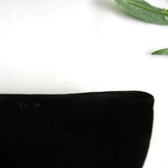 NEW Stuart Weitzman Black/Gray Suede Rosette Pumps 7.5 M - Picture 6 of 7